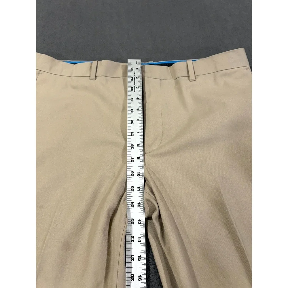 Axist Chino Pants Men 36x30 Beige Flat Front Mid Rise Straight Leg Slash Pockets